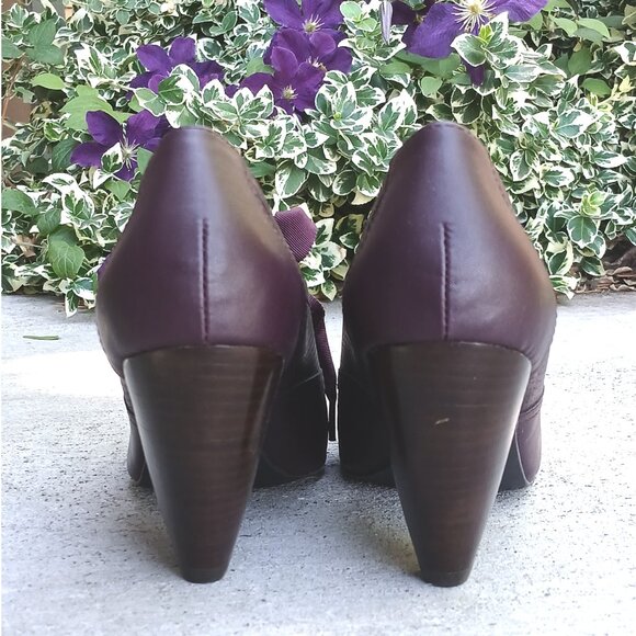 Crown Vintage Burgundy Red Round Toe Menswear-inspired Oxford Ankle Booties - Picture 5 of 6